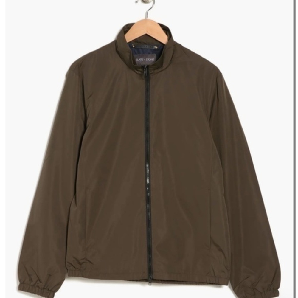 Slate & Stone Olive Zip-Up Jacket Men’s Lightweight Bomber Casual Size XL
